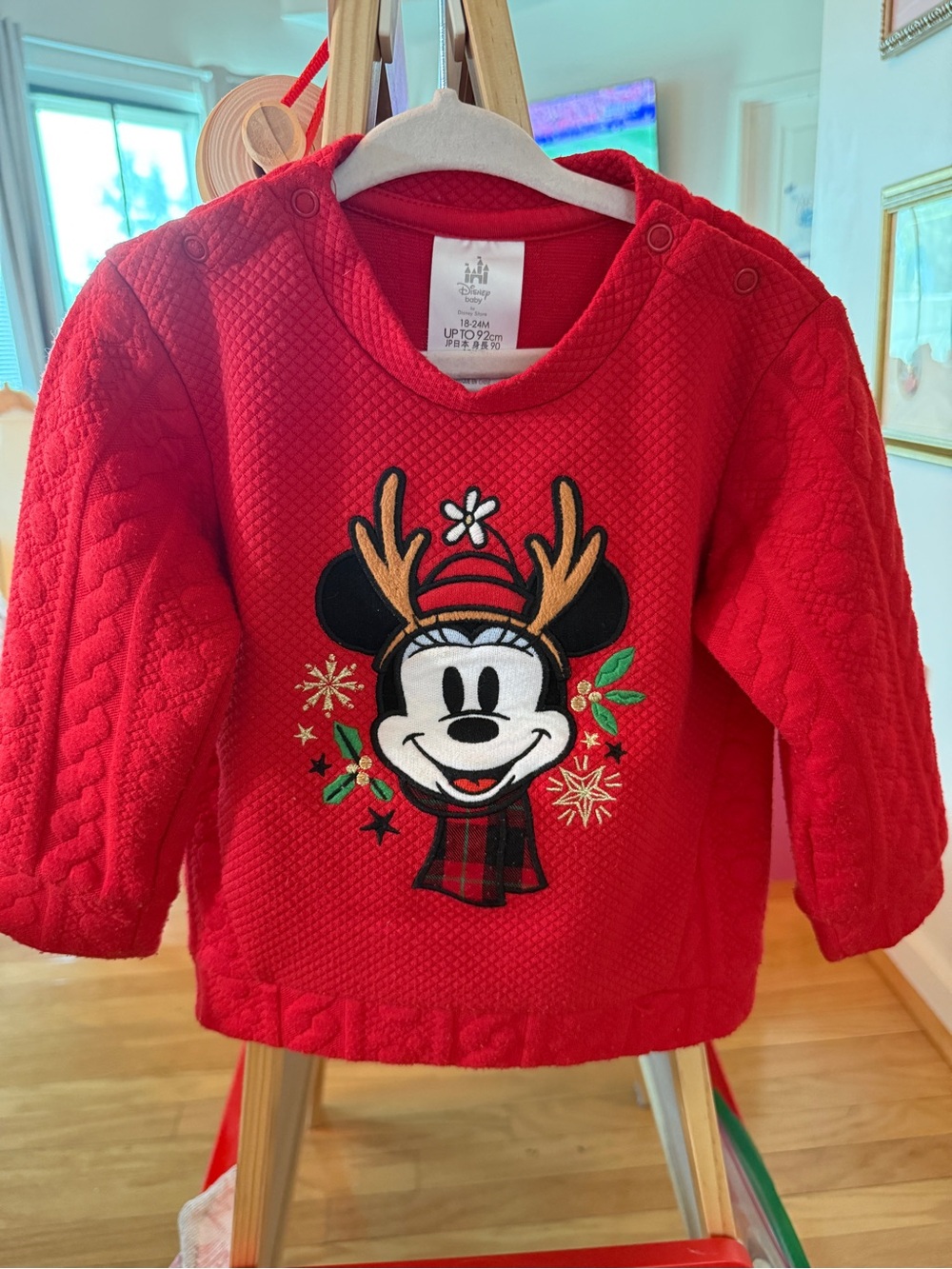 Disney Minnie Mouse Holiday Sweater Girls 18-24M